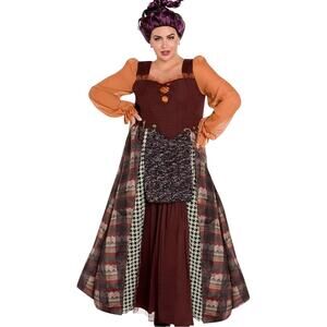 Halloween Witch Costume Hocus Pocus Disney Mary Sanderson Deluxe Dress Plus 2X